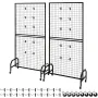 VEVOR 2 Packs Grid Wall Panels, 898 x 1798 mm Wire Grid Panels Display Rack, Movable Art Display Shelf with Wheels & 10 Hooks, B