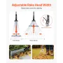 VEVOR Leaf Rake, 18 Metal Tines, Adjustable Garden Rake for Lawns with 19.5-43.5 cm Wide Head & 82-141 cm Long Handle, Heavy Dut