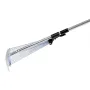Leaf Rake, 18 Metal Tines, Adjustable Garden Rake for Lawns with 19.5-43.5 cm Wide Head & 82-141 cm Long Handle, Heavy Duty Stai