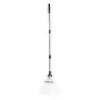 Leaf Rake, 18 Metal Tines, Adjustable Garden Rake for Lawns with 19.5-43.5 cm Wide Head & 82-141 cm Long Handle, Heavy Duty Stai
