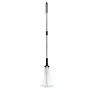 Leaf Rake, 18 Metal Tines, Adjustable Garden Rake for Lawns with 19.5-43.5 cm Wide Head & 82-141 cm Long Handle, Heavy Duty Stai
