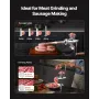 Manual Meat Grinder, 304 Stainless Steel Hand Crank Meat Mincer with Steel Table Clamp, Sausage Stuffer with 2 Cutting Plates & 