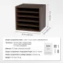 Literature Organizers, 5 Compartments Office Mailbox with Adjustable Shelves, Wood literature sorter 13.9x12x13 inches for Offic