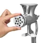 Manual Meat Grinder, 304 Stainless Steel Hand Crank Meat Mincer with Steel Table Clamp, Sausage Stuffer with 2 Cutting Plates & 