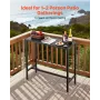 Outdoor Bar Table, 100 x 37.5 cm Patio Bar Table, Waterproof Top & Sturdy Metal Frame, Rectangle Counter Height Dining Tables, O