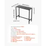 Outdoor Bar Table, 100 x 37.5 cm Patio Bar Table, Waterproof Top & Sturdy Metal Frame, Rectangle Counter Height Dining Tables, O