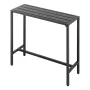 Outdoor Bar Table, 100 x 37.5 cm Patio Bar Table, Waterproof Top & Sturdy Metal Frame, Rectangle Counter Height Dining Tables, O