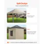 Winter Gazebo Cover Fits 3.07 x 3.67 m Hardtop Gazebos, All-Weather Gazebo Cover with Sidewalls & Windows, High-Density PE Mater
