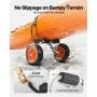 Kayak Cart, 90 kg Load Capacity, Foldable Kayak Trolley with 25.4 cm Solid Rubber Tires & 1 Ratchet Strap, Paddle Board Trolley 