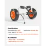 VEVOR Kayak Cart, 90 kg Load Capacity, Foldable Kayak Trolley with 25.4 cm Solid Rubber Tires & 1 Ratchet Strap, Paddle Board Tr
