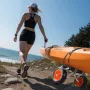 Kayak Cart, 90 kg Load Capacity, Foldable Kayak Trolley with 25.4 cm Solid Rubber Tires & 1 Ratchet Strap, Paddle Board Trolley 