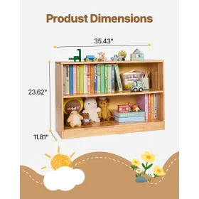 Montessori Bookshelf, 870 mm Width Toy Storage Organizer, 2-Tier Kids Display Storage Cabinet, Daycare Furniture, Kids Bookshelf