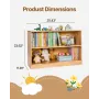 Montessori Bookshelf, 870 mm Width Toy Storage Organizer, 2-Tier Kids Display Storage Cabinet, Daycare Furniture, Kids Bookshelf