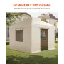 Winter Gazebo Cover Fits 3.05 x 3.05 m Hardtop Gazebos, All-Weather Double-Tiered Gazebo Cover with Sidewalls & Windows, High-De