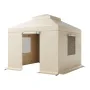 Winter Gazebo Cover Fits 3.05 x 3.05 m Hardtop Gazebos, All-Weather Double-Tiered Gazebo Cover with Sidewalls & Windows, High-De