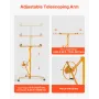 4877 mm Drywall Lift, Heavy-Duty 68 kg Sheetrock Hoist with Adjustable Telescoping Arm, Lockable Wheels, Drywall Lifter Panel Ja