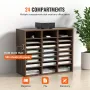 Literature Organizers, 24 Compartments Office Mailbox with Adjustable Shelves, Wood Literature Sorter 73.7 x 30.5 x 62.0 cm for 