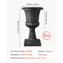 VEVOR Plastic Urn Planters, 40 x 67 cm, 2 Pack Black Classic Flower Pots Front Porch Planters, Indoor & Outdoor Vase for Wedding