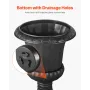 Plastic Urn Planters, 40 x 67 cm, 2 Pack Black Classic Flower Pots Front Porch Planters, Indoor & Outdoor Vase for Wedding, Part