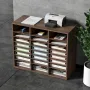 Literature Organizers, 24 Compartments Office Mailbox with Adjustable Shelves, Wood Literature Sorter 73.7 x 30.5 x 62.0 cm for 