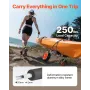 Kayak Cart, 113.4 kg Load Capacity, Foldable Kayak Trolley with 25.4 cm Solid Rubber Tires & 1 Ratchet Strap, Paddle Board Troll