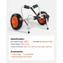 Kayak Cart, 113.4 kg Load Capacity, Foldable Kayak Trolley with 25.4 cm Solid Rubber Tires & 1 Ratchet Strap, Paddle Board Troll