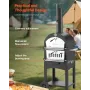 Outdoor Pizza Oven, 12" Pellet Fire Ovens, 2-Layer Pizza Oven Wood Fired, Wood Burning Outdoor Pizza-Oven with 2 Removable Wheel