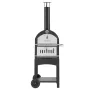 Outdoor Pizza Oven, 12" Pellet Fire Ovens, 2-Layer Pizza Oven Wood Fired, Wood Burning Outdoor Pizza-Oven with 2 Removable Wheel