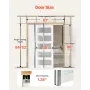 Sliding Pocket Door, 765 x 2035 mm, 5-Lite Frosted Glass Single Sliding Door with Hardware Kit, Sturdy Solid Wood & MDF Pocket D