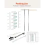 Sliding Pocket Door, 765 x 2035 mm, 5-Lite Frosted Glass Single Sliding Door with Hardware Kit, Sturdy Solid Wood & MDF Pocket D