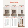 Sliding Pocket Door, 765 x 2035 mm, 5-Lite Frosted Glass Single Sliding Door with Hardware Kit, Sturdy Solid Wood & MDF Pocket D