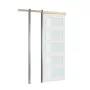 VEVOR Sliding Pocket Door, 765 x 2035 mm, 5-Lite Frosted Glass Single Sliding Door with Hardware Kit, Sturdy Solid Wood & MDF Po