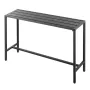 VEVOR Outdoor Bar Table, 140 x 37.5 cm Patio Bar Table, Waterproof Top & Sturdy Metal Frame, Rectangle Counter Height Dining Tab