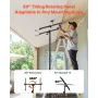 VEVOR 3353mm Drywall Lift, Heavy-Duty 68 kg Sheetrock Hoist with Adjustable Telescoping Arm, Lockable Wheels, Drywall Lifter Pan