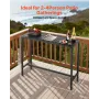 Outdoor Bar Table, 120 x 37.5 cm Patio Bar Table, Waterproof Top & Sturdy Metal Frame, Rectangle Counter Height Dining Tables, O