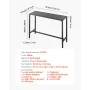 udendørs barbord, 120 x 37,5 cm gårdhave barbord, vandtæt top &