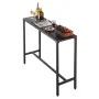 Outdoor Bar Table, 120 x 37.5 cm Patio Bar Table, Waterproof Top & Sturdy Metal Frame, Rectangle Counter Height Dining Tables, O
