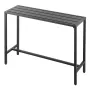 Outdoor Bar Table, 120 x 37.5 cm Patio Bar Table, Waterproof Top & Sturdy Metal Frame, Rectangle Counter Height Dining Tables, O