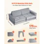 Modular Kids Play Couch, Sectional Toddler Sofa with Armrests, 28D Sponge & Short Pile, Convertible Kids Modular Couch DIY Creat