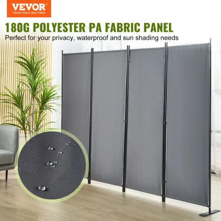Room divider 4-panel foldning privatlivsskærm 88.2 "x11.8"