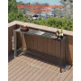 Outdoor Bar Table, 160 x 37.5 cm Patio Bar Table, Waterproof Top & Sturdy Metal Frame, Rectangle Counter Height Dining Tables, O