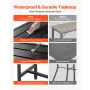 udendørs barbord, 160 x 37,5 cm gårdhave barbord, vandtæt top &