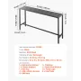 VEVOR Outdoor Bar Table, 160 x 37.5 cm Patio Bar Table, Waterproof Top & Sturdy Metal Frame, Rectangle Counter Height Dining Tab