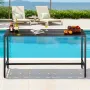 VEVOR Outdoor Bar Table, 160 x 37.5 cm Patio Bar Table, Waterproof Top & Sturdy Metal Frame, Rectangle Counter Height Dining Tab
