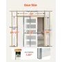 VEVOR Sliding Pocket Door, 915 x 2035 mm, 5-Lite Frosted Glass Single Sliding Door with Hardware Kit, Sturdy Solid Wood & MDF Po