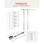 Sliding Pocket Door, 915 x 2035 mm, 5-Lite Frosted Glass Single Sliding Door with Hardware Kit, Sturdy Solid Wood & MDF Pocket D
