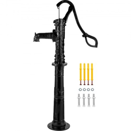 Hand Water Pump w/ Stand, 15.7 x 9.4 x 53.1 inch Pitcher Pump & 26 inch Pump Stand w/ Pre-set 1/2" Holes for Easy Installation,