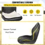 VEVOR Universal Tractor Seat Replacement, Compact High Back Mower Seat Pair, Black Vinyl Forklift Seat, Central Drain Hole Skid 