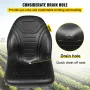 VEVOR Universal Tractor Seat Replacement, Compact High Back Mower Seat Pair, Black Vinyl Forklift Seat, Central Drain Hole Skid 