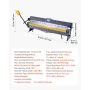 Box and Pan Brake, 1270 mm Sheet Metal Bending Brake,16-Gauge Mild Steel Capacity, 0-135 Degree Adjustable, Metal Bender Machine